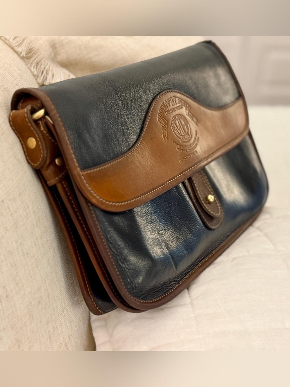 The Original Vintage Marley Hodgson GHURKA Spectator Bag. No 37 Black& Tan - Picture 5 of 16